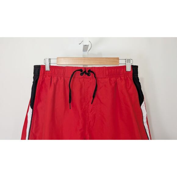 Nike Swim Shorts Red Black White Trunks Lined Men's Size L - Picture 2 of 8